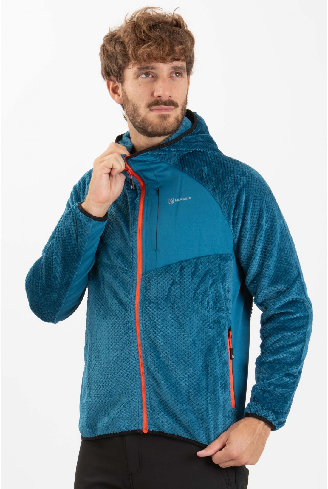 NEVIO MAN HOODED JACKET DIAMOND CORAL FLEECE