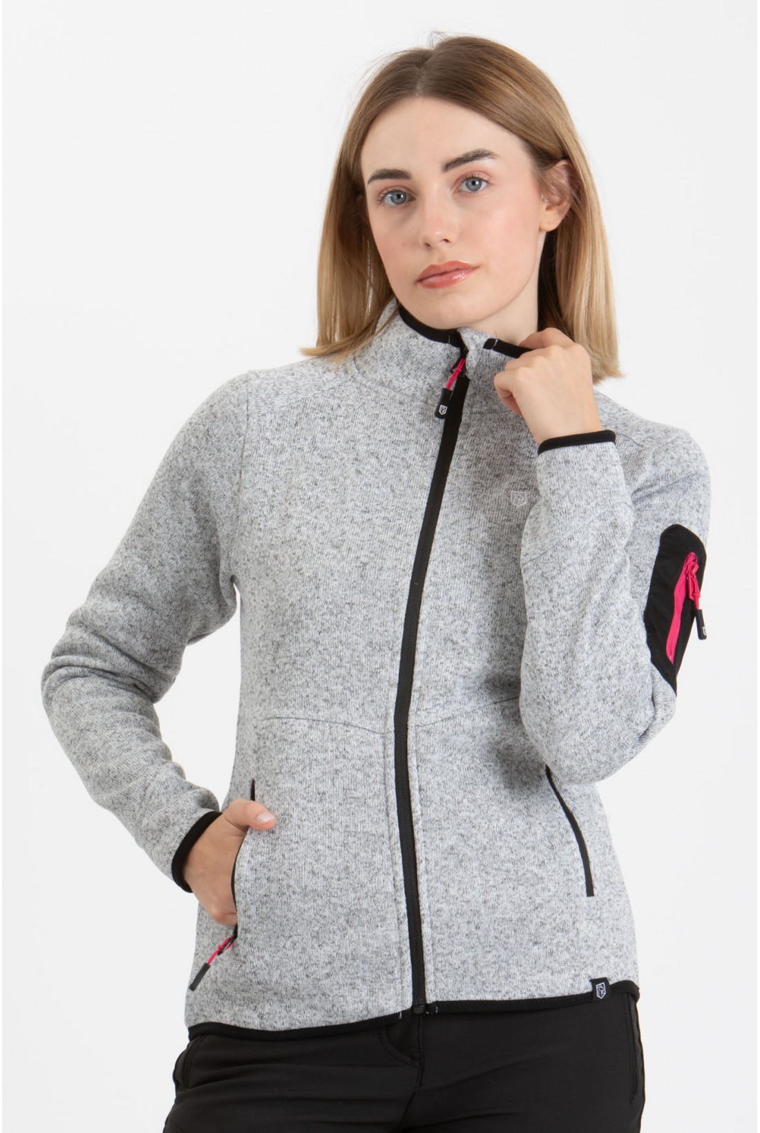 CANZOI WOMAN FULL ZIP KNIT POLAR FLEECE  JACKET